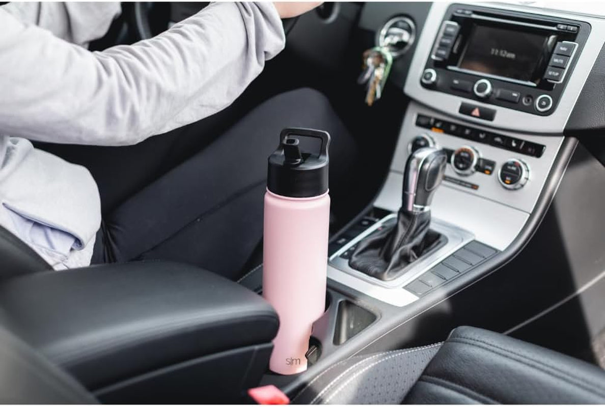 Kids Water Bottle with Straw Lid Vacuum Insulated Stainless Steel Metal Thermos Bottles | Reusable Leak Proof Bpa-Free Flask for School | Summit Collection | 18Oz, Midnight Black