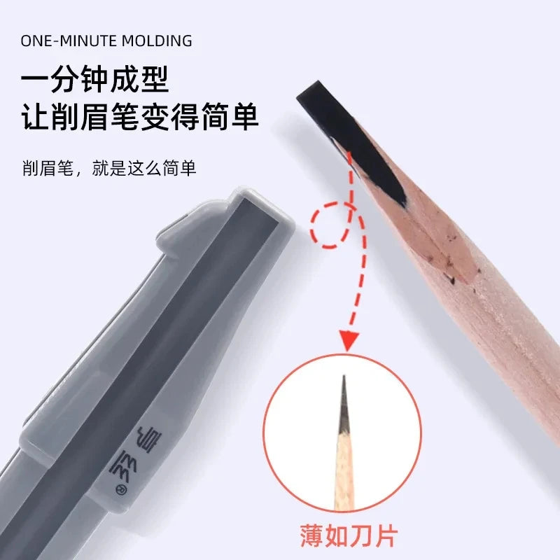 Microblading Eyebrow Pencil Set Waterproof Tattoo Supplies Eyebrow Pen with Sharpener and 10Pcs Brow Trimmer Blade Makeup Tool