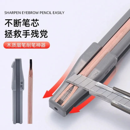 Microblading Eyebrow Pencil Set Waterproof Tattoo Supplies Eyebrow Pen with Sharpener and 10Pcs Brow Trimmer Blade Makeup Tool