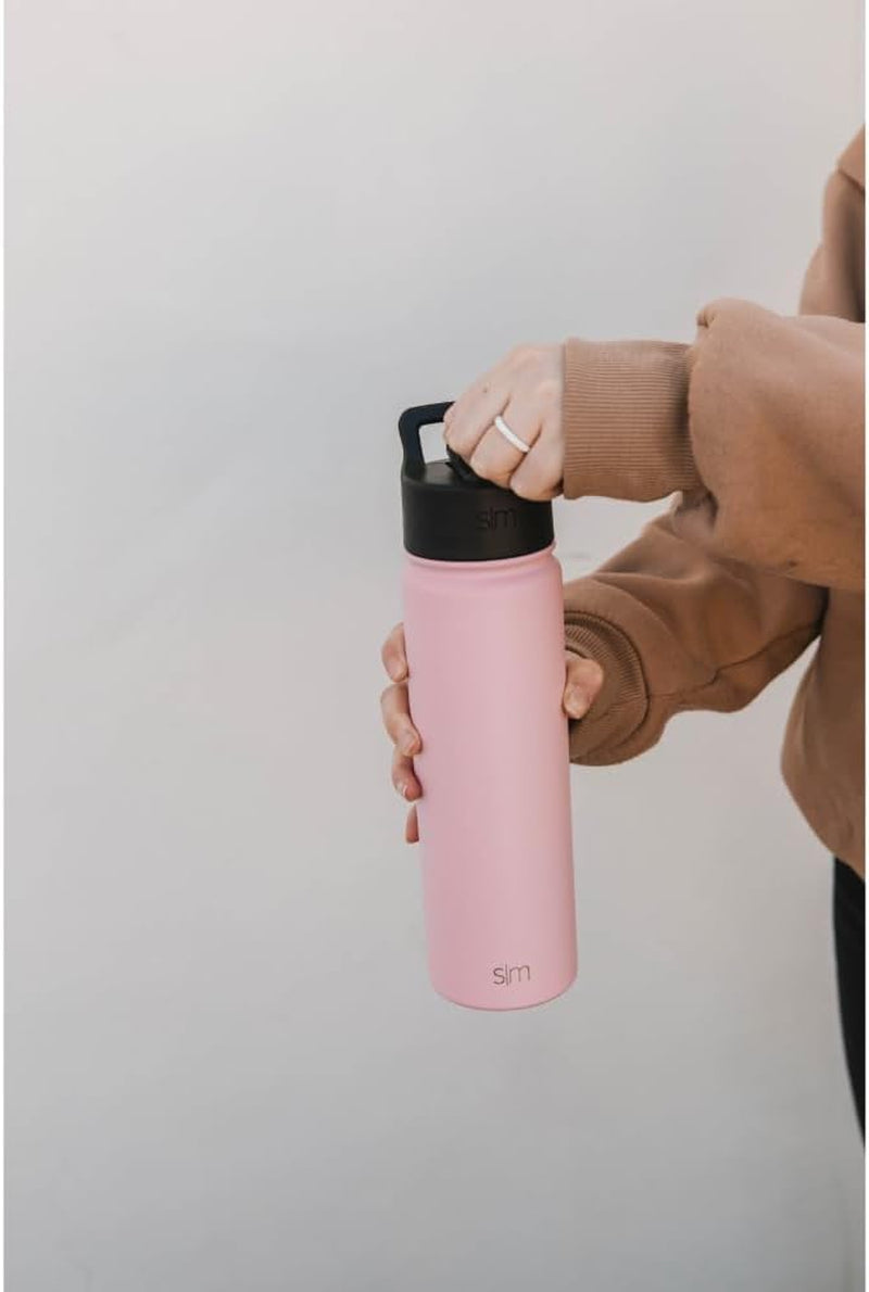 Kids Water Bottle with Straw Lid Vacuum Insulated Stainless Steel Metal Thermos Bottles | Reusable Leak Proof Bpa-Free Flask for School | Summit Collection | 18Oz, Midnight Black